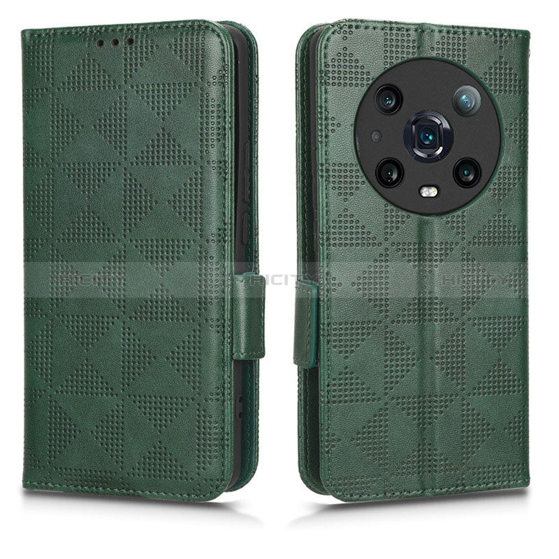 Coque Portefeuille Livre Cuir Etui Clapet C02X pour Huawei Honor Magic4 Pro 5G Vert Plus