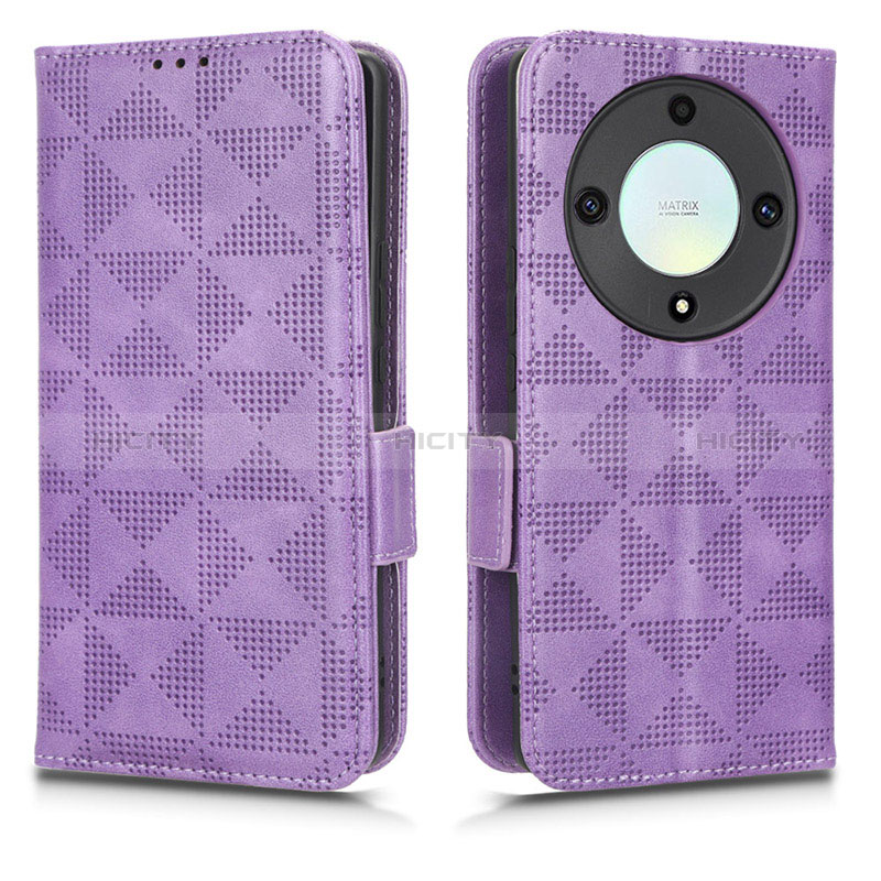 Coque Portefeuille Livre Cuir Etui Clapet C02X pour Huawei Honor Magic5 Lite 5G Violet Plus