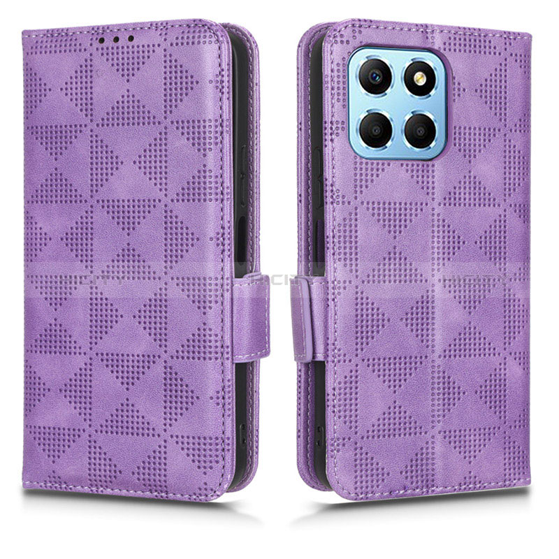 Coque Portefeuille Livre Cuir Etui Clapet C02X pour Huawei Honor X6 5G Violet Plus