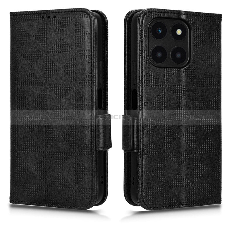 Coque Portefeuille Livre Cuir Etui Clapet C02X pour Huawei Honor X6a Noir Plus