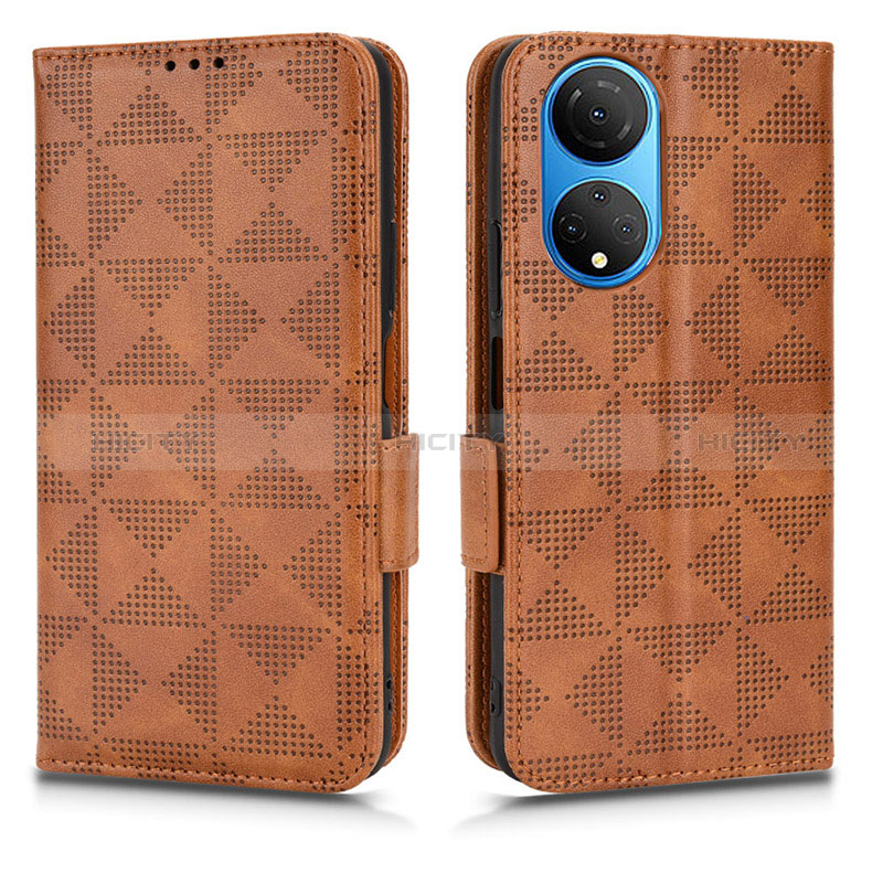 Coque Portefeuille Livre Cuir Etui Clapet C02X pour Huawei Honor X7 Marron Plus