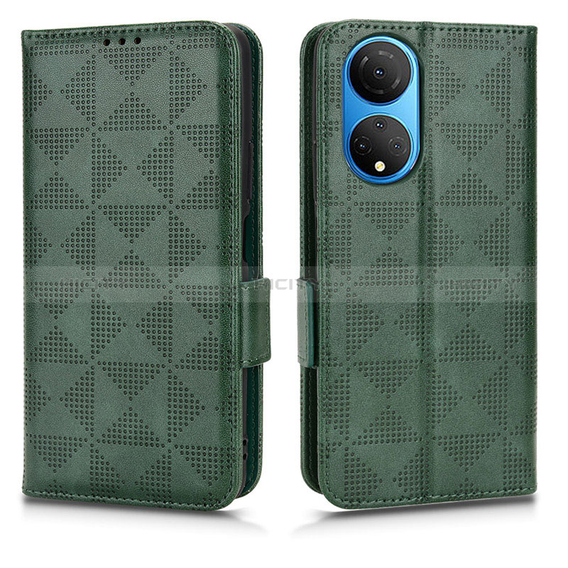 Coque Portefeuille Livre Cuir Etui Clapet C02X pour Huawei Honor X7 Vert Plus