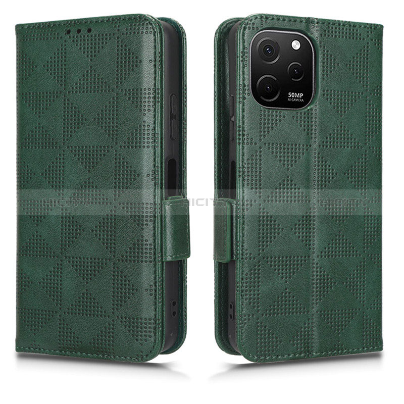 Coque Portefeuille Livre Cuir Etui Clapet C02X pour Huawei Nova Y61 Vert Plus