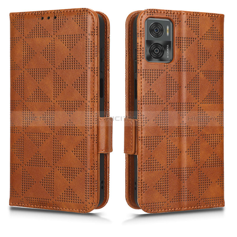 Coque Portefeuille Livre Cuir Etui Clapet C02X pour Motorola Moto E22i Marron Plus