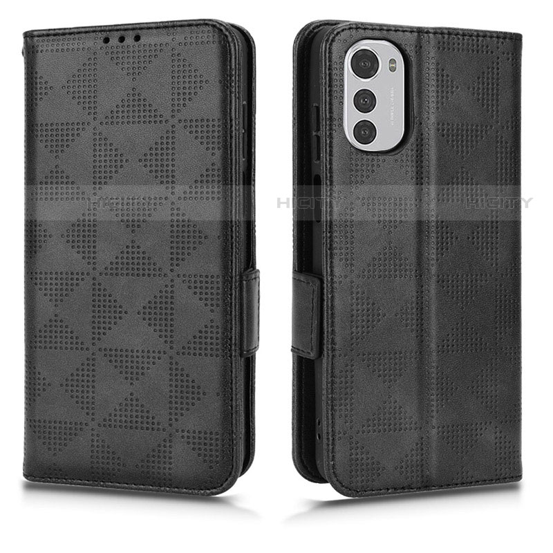 Coque Portefeuille Livre Cuir Etui Clapet C02X pour Motorola Moto E32 Noir Plus