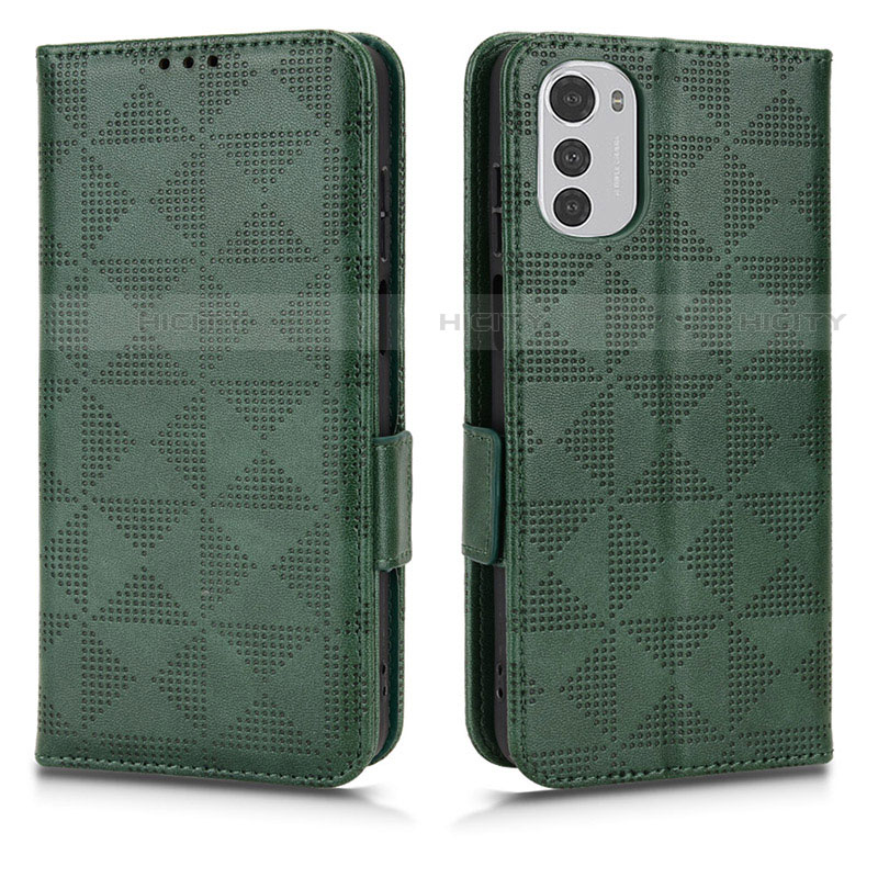 Coque Portefeuille Livre Cuir Etui Clapet C02X pour Motorola Moto E32 Vert Plus