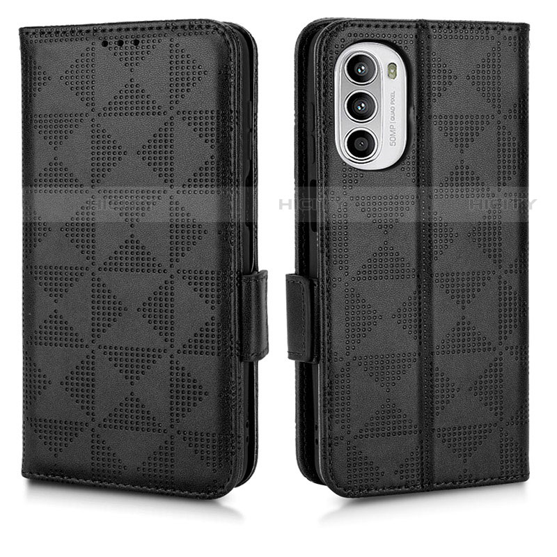 Coque Portefeuille Livre Cuir Etui Clapet C02X pour Motorola Moto Edge (2022) 5G Noir Plus