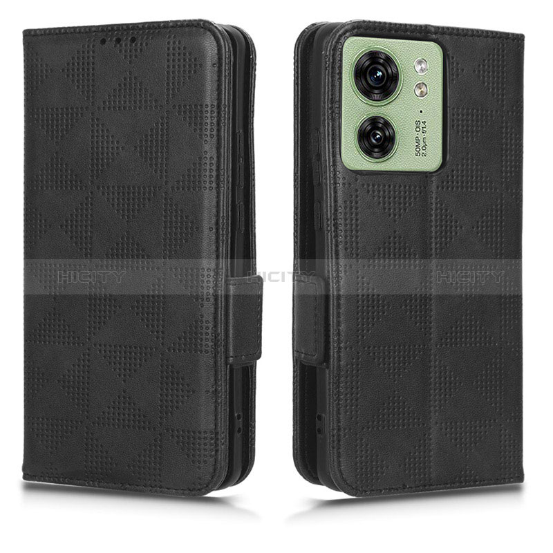 Coque Portefeuille Livre Cuir Etui Clapet C02X pour Motorola Moto Edge (2023) 5G Noir Plus