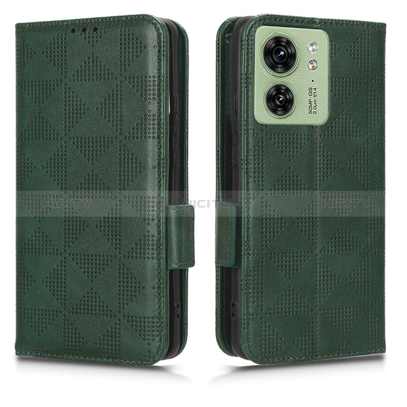 Coque Portefeuille Livre Cuir Etui Clapet C02X pour Motorola Moto Edge (2023) 5G Vert Plus