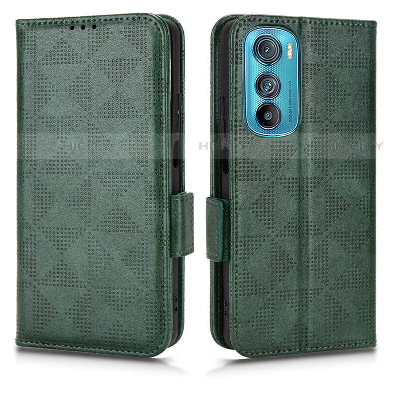 Coque Portefeuille Livre Cuir Etui Clapet C02X pour Motorola Moto Edge 30 5G Vert Plus