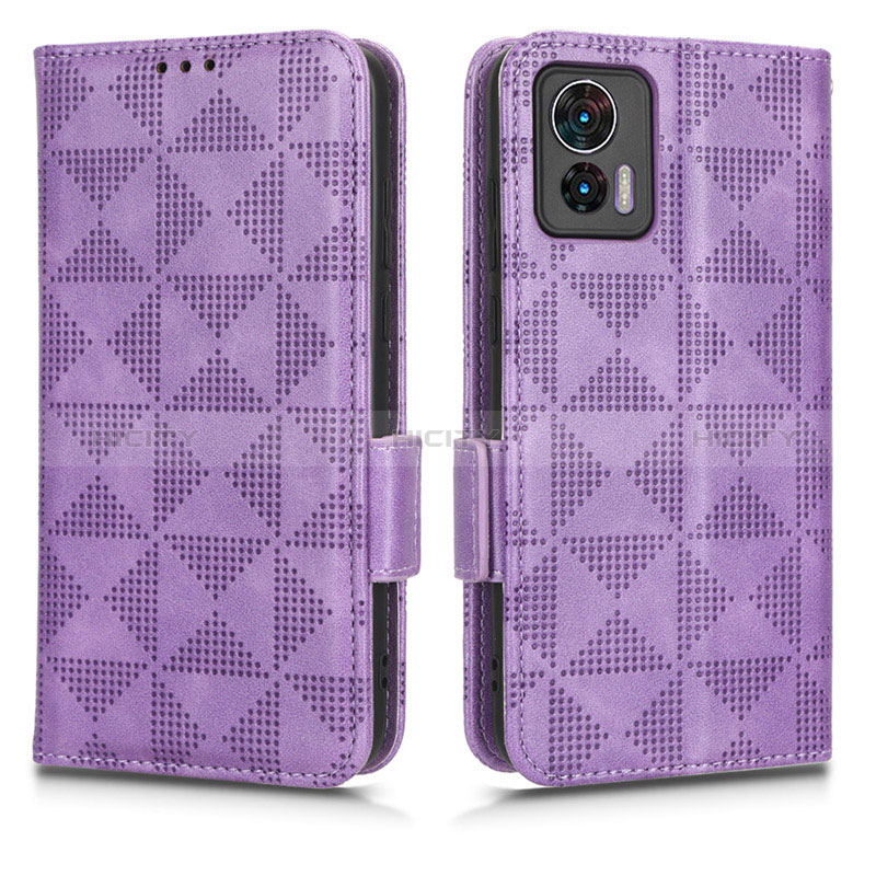 Coque Portefeuille Livre Cuir Etui Clapet C02X pour Motorola Moto Edge 30 Lite 5G Violet Plus