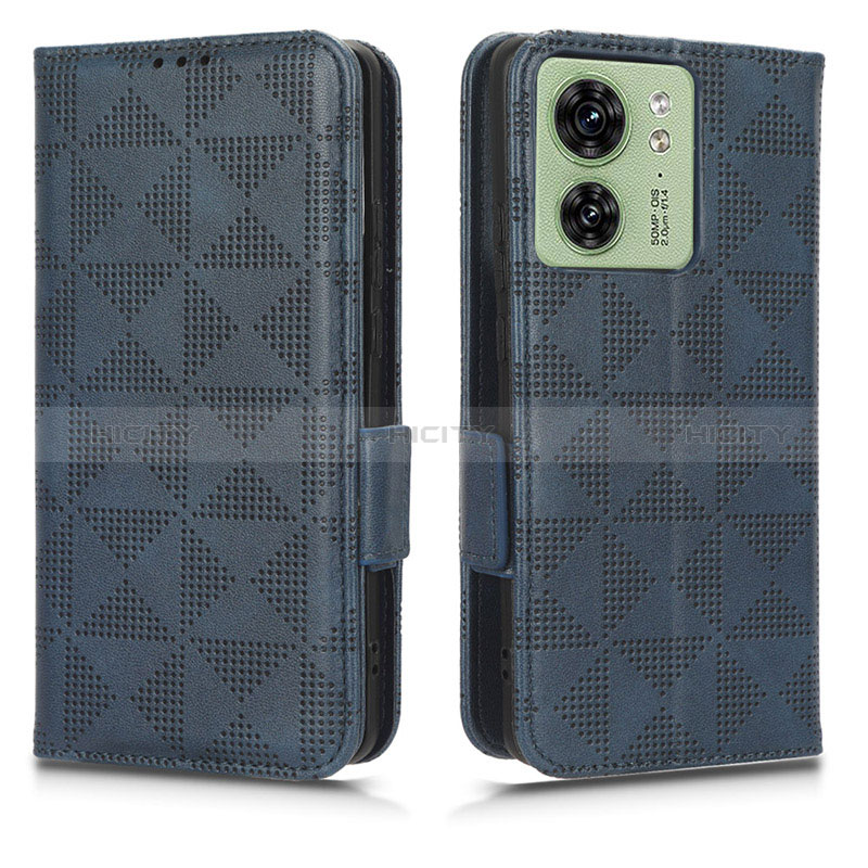 Coque Portefeuille Livre Cuir Etui Clapet C02X pour Motorola Moto Edge 40 5G Bleu Plus