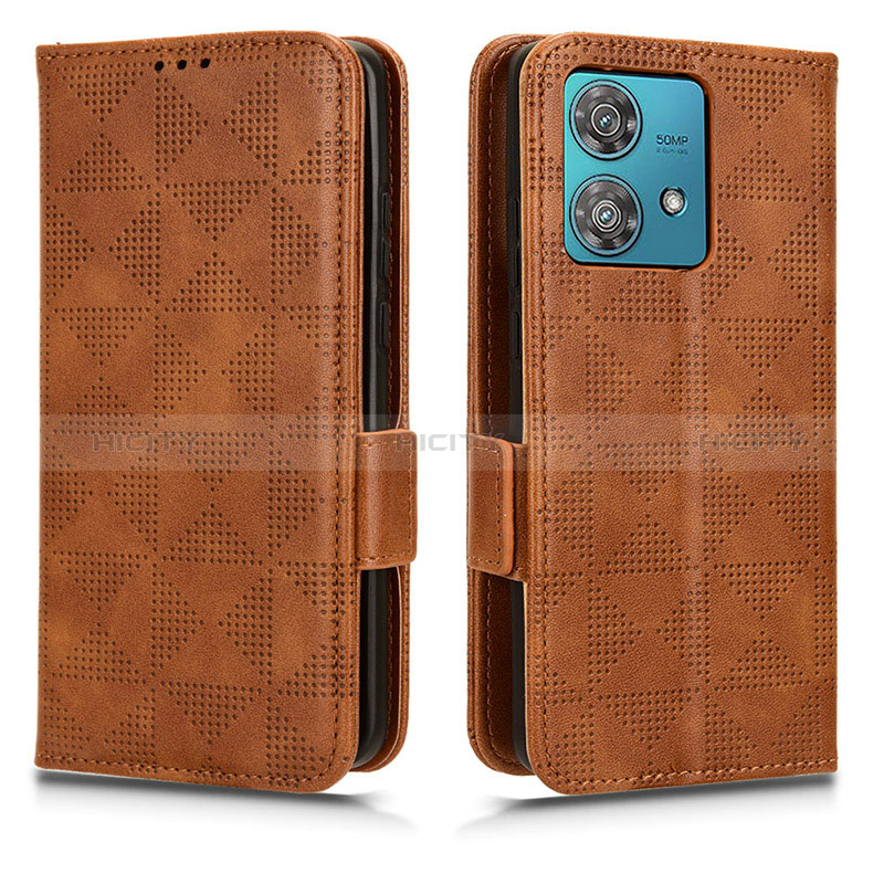 Coque Portefeuille Livre Cuir Etui Clapet C02X pour Motorola Moto Edge 40 Neo 5G Marron Plus