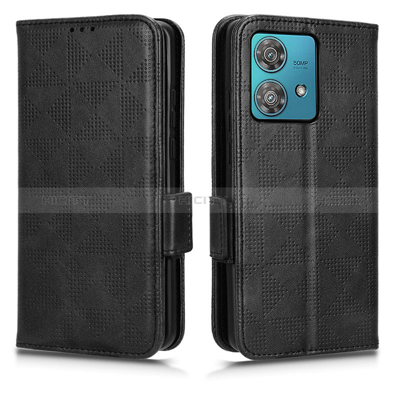 Coque Portefeuille Livre Cuir Etui Clapet C02X pour Motorola Moto Edge 40 Neo 5G Noir Plus