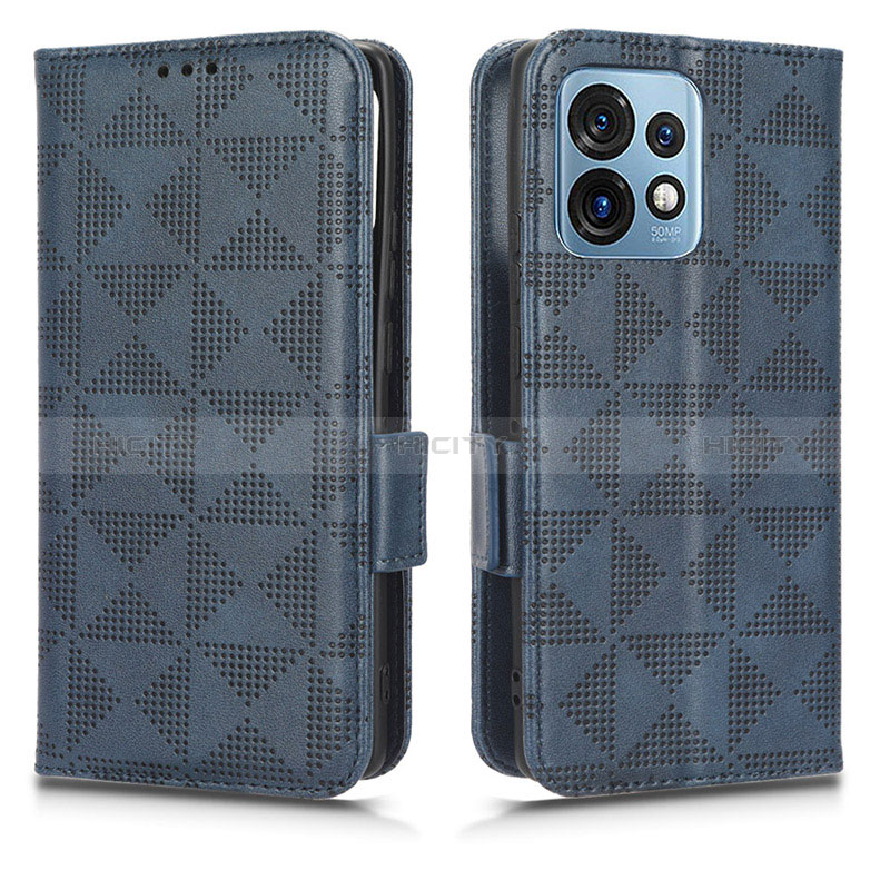 Coque Portefeuille Livre Cuir Etui Clapet C02X pour Motorola Moto X40 5G Bleu Plus