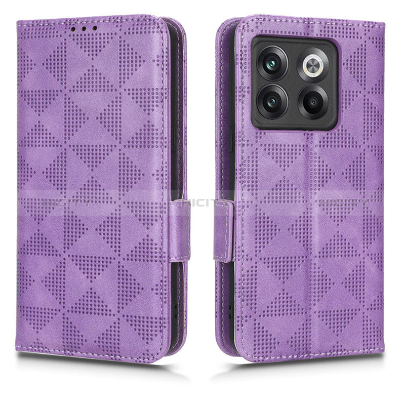 Coque Portefeuille Livre Cuir Etui Clapet C02X pour OnePlus Ace Pro 5G Violet Plus