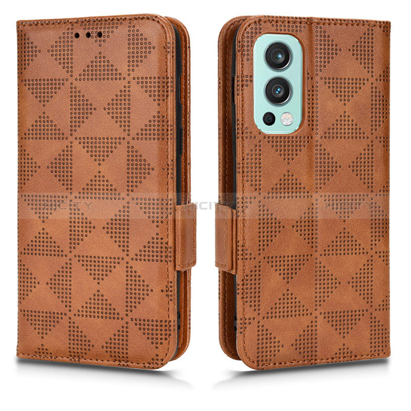 Coque Portefeuille Livre Cuir Etui Clapet C02X pour OnePlus Nord 2 5G Marron Plus