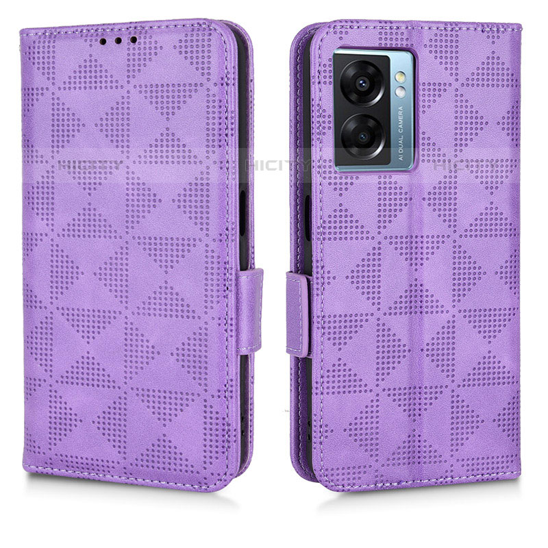 Coque Portefeuille Livre Cuir Etui Clapet C02X pour OnePlus Nord N300 5G Violet Plus