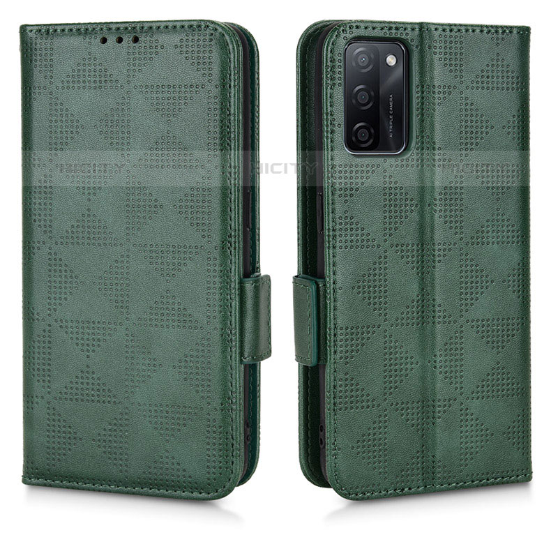 Coque Portefeuille Livre Cuir Etui Clapet C02X pour Oppo A55S 5G Vert Plus