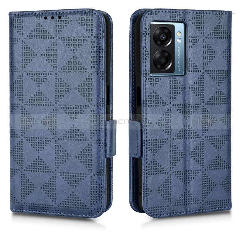 Coque Portefeuille Livre Cuir Etui Clapet C02X pour Oppo A77 5G Bleu Plus