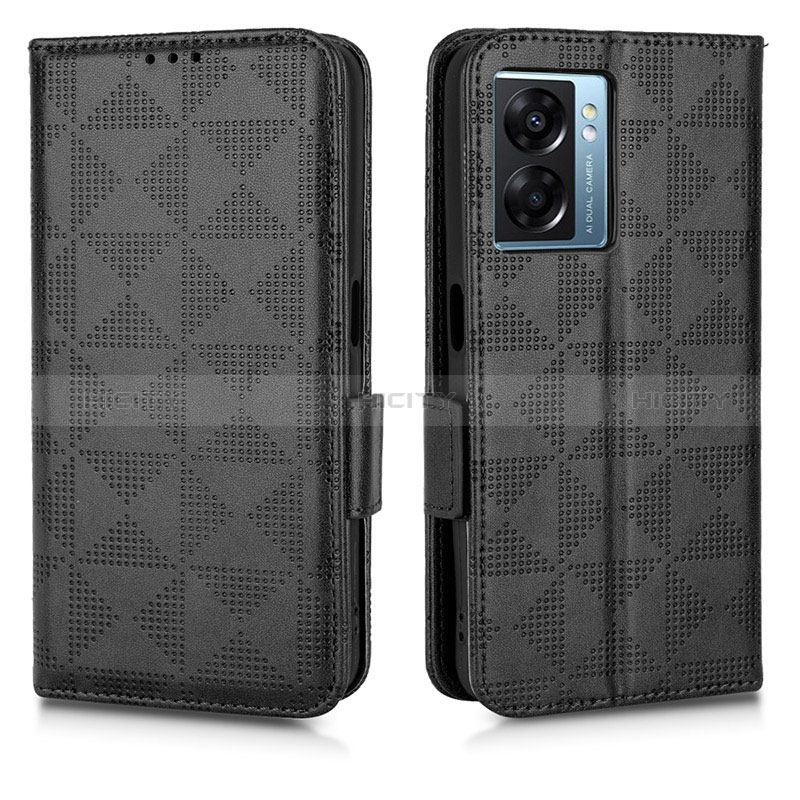 Coque Portefeuille Livre Cuir Etui Clapet C02X pour Oppo A77 5G Noir Plus