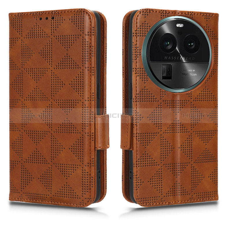 Coque Portefeuille Livre Cuir Etui Clapet C02X pour Oppo Find X6 5G Marron Plus