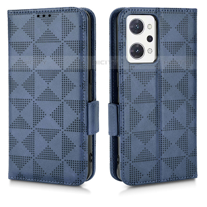 Coque Portefeuille Livre Cuir Etui Clapet C02X pour Oppo Reno7 A Bleu Plus