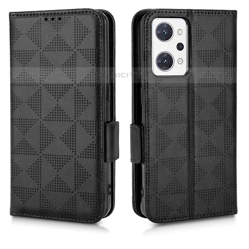 Coque Portefeuille Livre Cuir Etui Clapet C02X pour Oppo Reno7 A Noir Plus