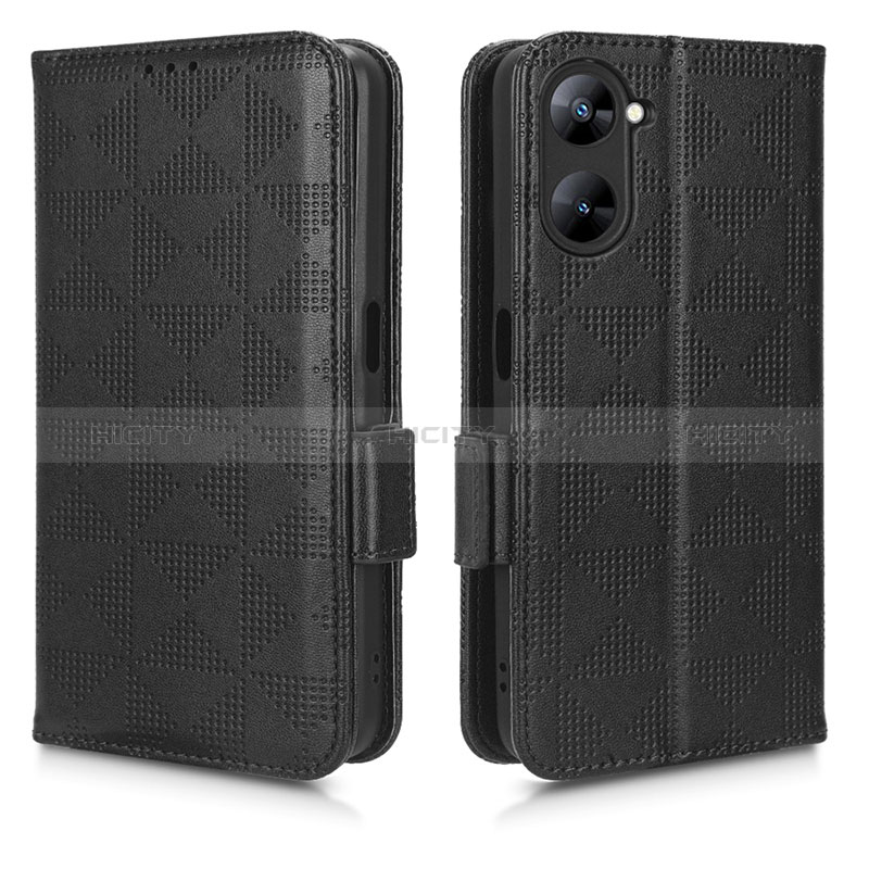 Coque Portefeuille Livre Cuir Etui Clapet C02X pour Realme 10S 5G Noir Plus