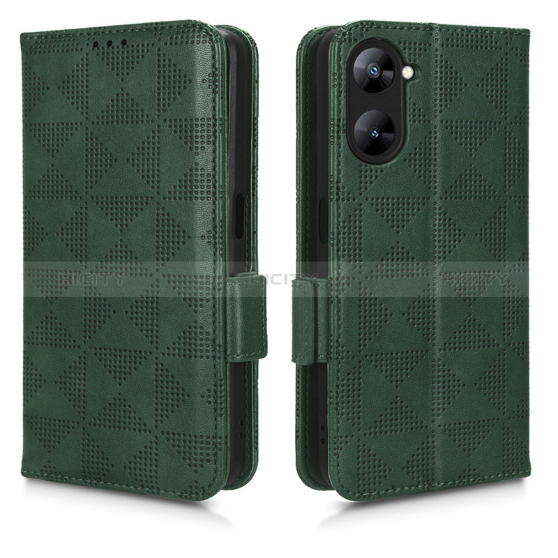 Coque Portefeuille Livre Cuir Etui Clapet C02X pour Realme 10S 5G Vert Plus