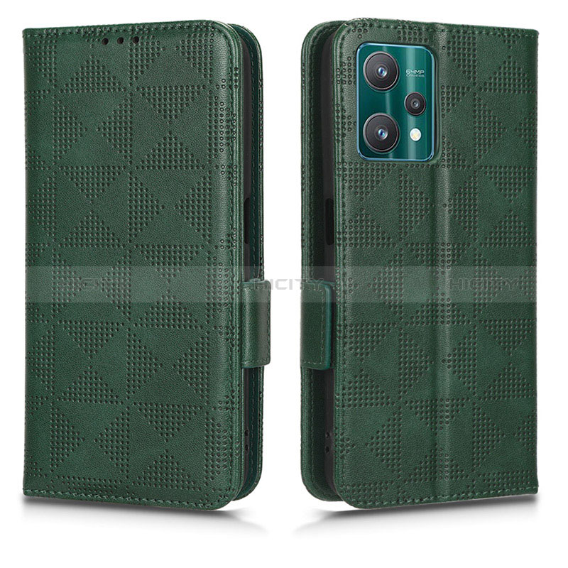 Coque Portefeuille Livre Cuir Etui Clapet C02X pour Realme 9 5G Vert Plus