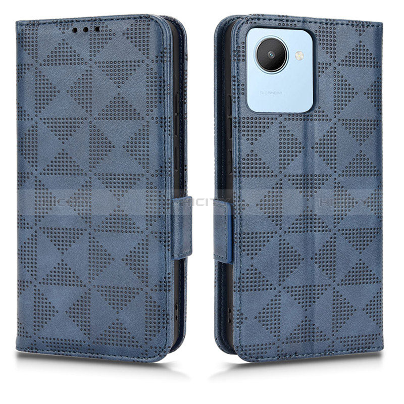 Coque Portefeuille Livre Cuir Etui Clapet C02X pour Realme C30 Bleu Plus