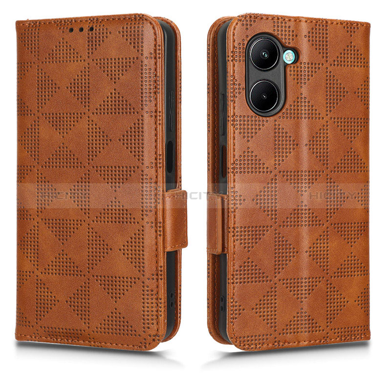 Coque Portefeuille Livre Cuir Etui Clapet C02X pour Realme C33 (2023) Marron Plus