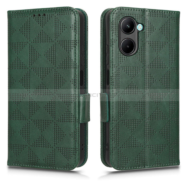 Coque Portefeuille Livre Cuir Etui Clapet C02X pour Realme C33 (2023) Vert Plus