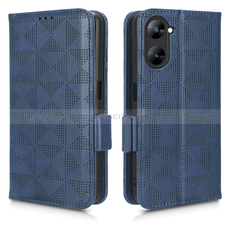 Coque Portefeuille Livre Cuir Etui Clapet C02X pour Realme Q5x 5G Bleu Plus