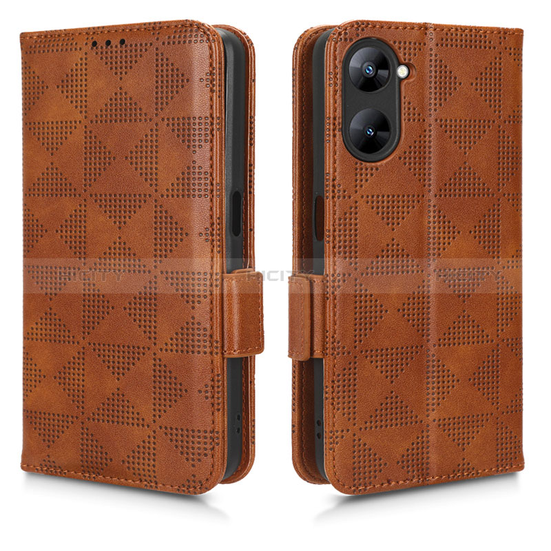 Coque Portefeuille Livre Cuir Etui Clapet C02X pour Realme V30 5G Marron Plus