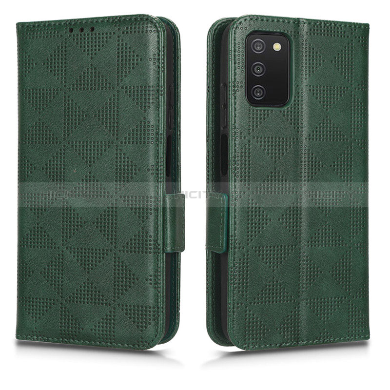 Coque Portefeuille Livre Cuir Etui Clapet C02X pour Samsung Galaxy A02s Vert Plus