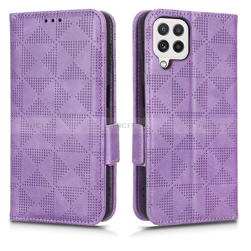 Coque Portefeuille Livre Cuir Etui Clapet C02X pour Samsung Galaxy A12 5G Violet Plus