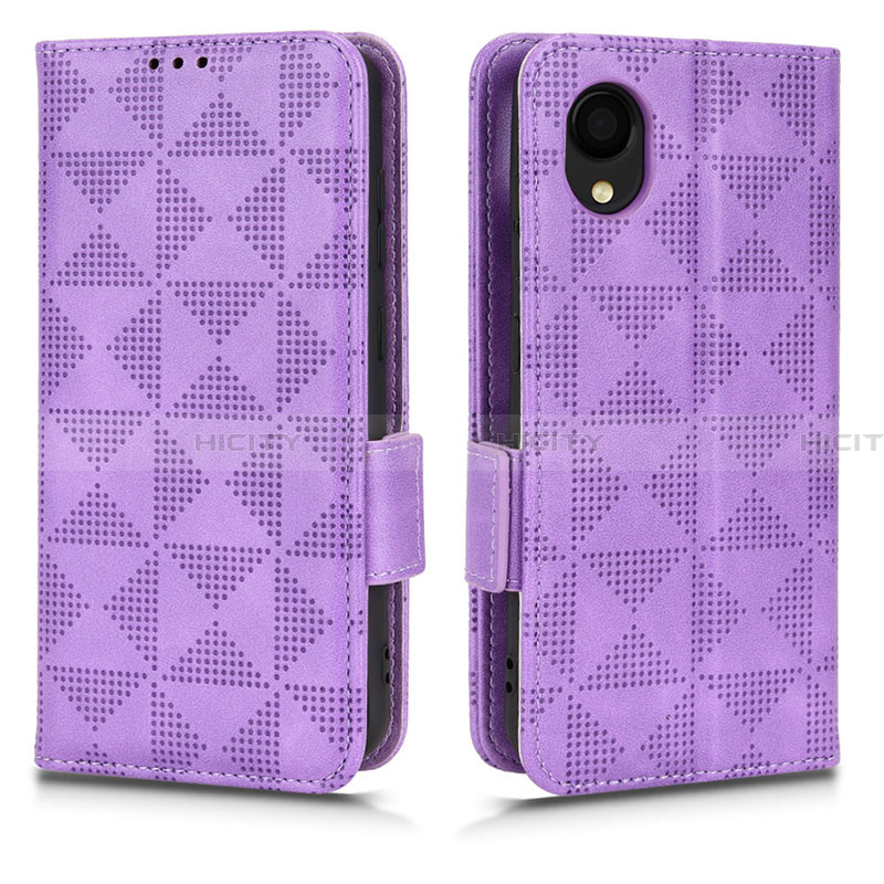 Coque Portefeuille Livre Cuir Etui Clapet C02X pour Samsung Galaxy A22 5G SC-56B Violet Plus