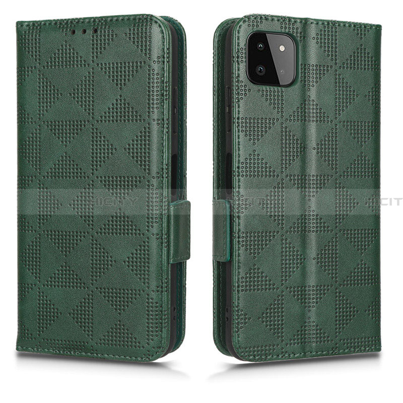 Coque Portefeuille Livre Cuir Etui Clapet C02X pour Samsung Galaxy A22 5G Vert Plus