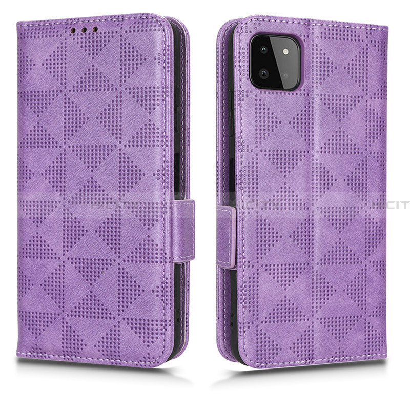 Coque Portefeuille Livre Cuir Etui Clapet C02X pour Samsung Galaxy A22 5G Violet Plus