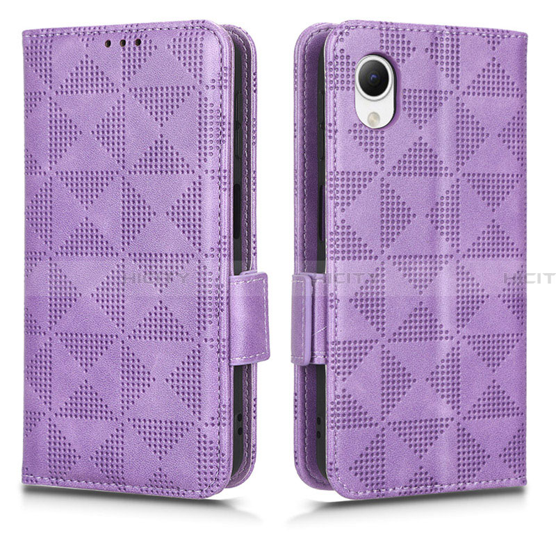 Coque Portefeuille Livre Cuir Etui Clapet C02X pour Samsung Galaxy A23 5G SC-56C Violet Plus