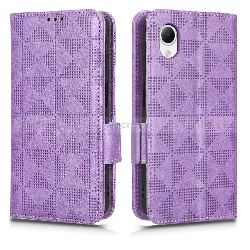 Coque Portefeuille Livre Cuir Etui Clapet C02X pour Samsung Galaxy A23e 5G Violet Plus