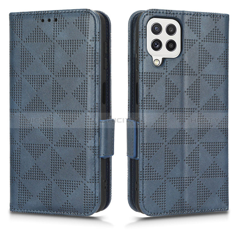 Coque Portefeuille Livre Cuir Etui Clapet C02X pour Samsung Galaxy M12 Bleu Plus