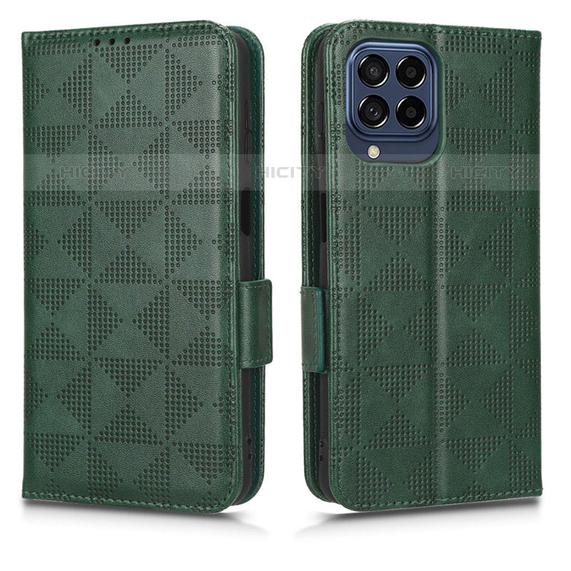 Coque Portefeuille Livre Cuir Etui Clapet C02X pour Samsung Galaxy M53 5G Vert Plus