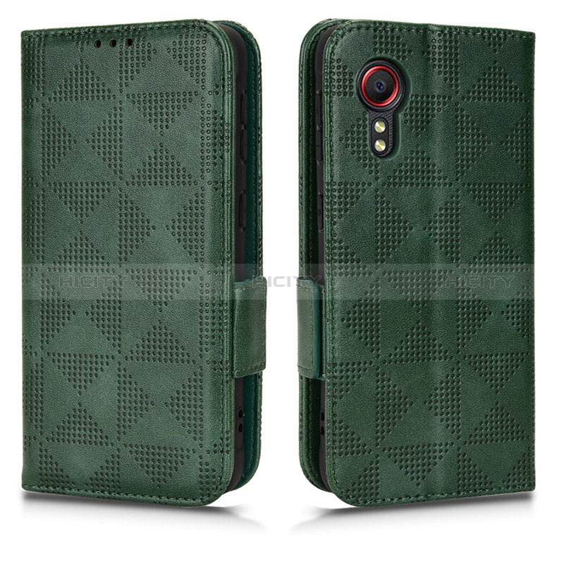 Coque Portefeuille Livre Cuir Etui Clapet C02X pour Samsung Galaxy XCover 5 SM-G525F Vert Plus