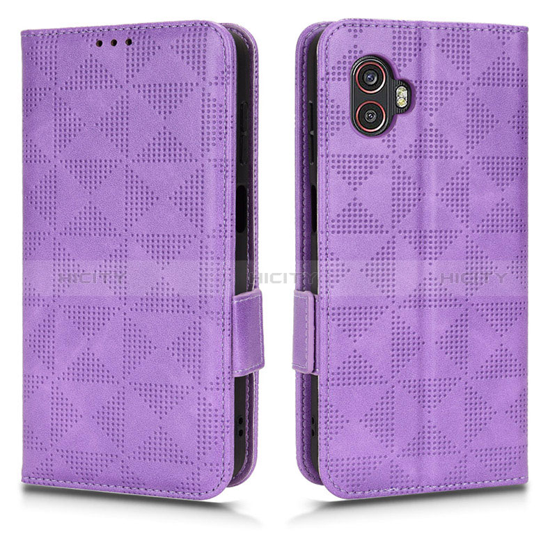 Coque Portefeuille Livre Cuir Etui Clapet C02X pour Samsung Galaxy XCover 6 Pro 5G Violet Plus