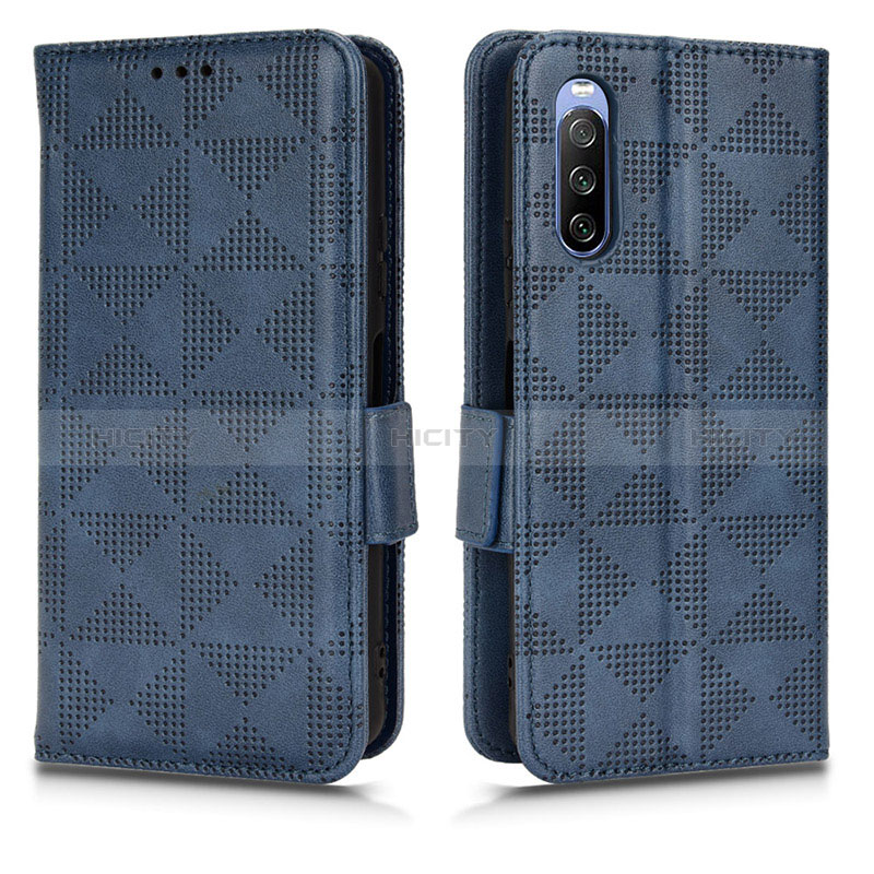 Coque Portefeuille Livre Cuir Etui Clapet C02X pour Sony Xperia 10 III Lite Bleu Plus