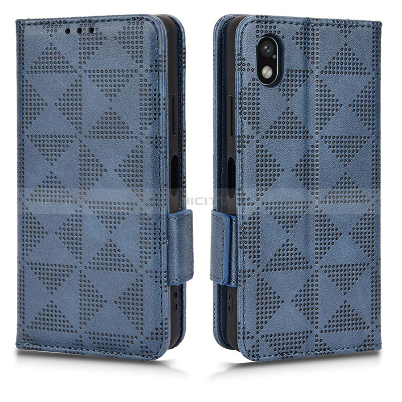 Coque Portefeuille Livre Cuir Etui Clapet C02X pour Sony Xperia Ace III SOG08 Bleu Plus