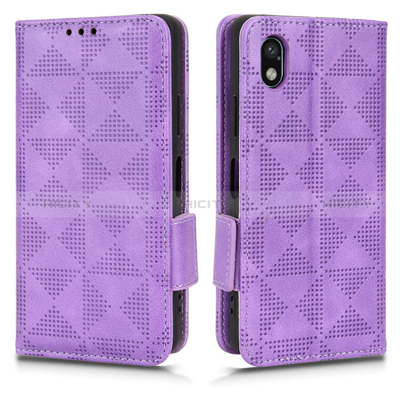 Coque Portefeuille Livre Cuir Etui Clapet C02X pour Sony Xperia Ace III Violet Plus